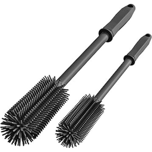 Long Silicone Bottle Cleaning Brush | 2 Pack| 16”+13”Water Bottle Brush Cleaner Brush for Hydro Flask,Glassware,Vacuum Sports Bottle&Vases,Silicone Water Bottle Cleaner Brush for Narrow Neck