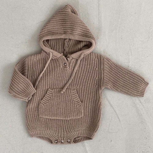 Boho Knitted Hooded Romper