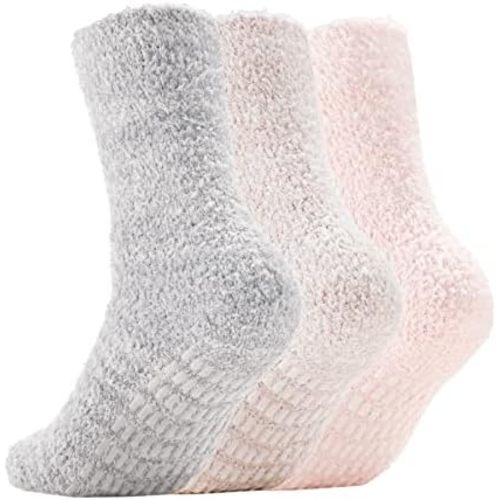 Breslatte Ultra Thick Longer Fuzzy Slipper Socks for Men Women Non Slip Socks Hospital Socks Grippy Warm Winter socks