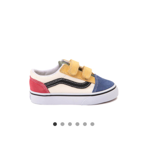 Vans Old Skool V Color-Block Skate Shoe - Baby / Toddler - Red / Blue | Journeys