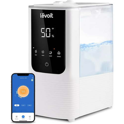 LEVOIT Smart Cool and Warm Mist Humidifier with Aromatherapy,4.5L, LV450S,White