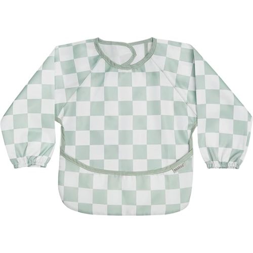 haakaa Long Sleeve Baby Bib, Waterproof & Adjustable Baby Smock Bib for Eating, Painting & Play, Easy Wipe Clean, 6–24M