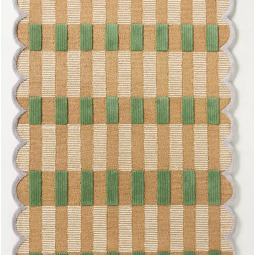 Matilda Goad Plaid Scallop Wool Hand Tufted Area Rug, Luxurious Design – AVYAY RUGS