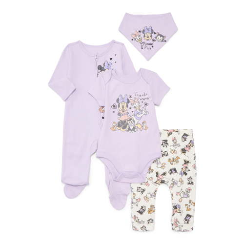 Minnie Mouse Baby Layette Newborn Essentials Gift Set, 4-Piece, Sizes Newborn-12 Months