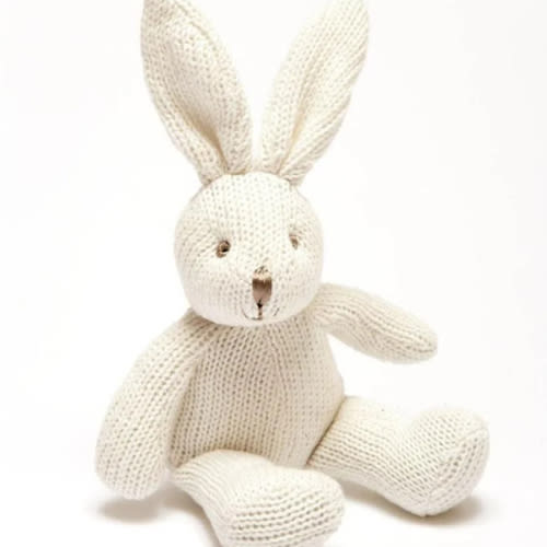 Organic Knitted Bunny Rattle