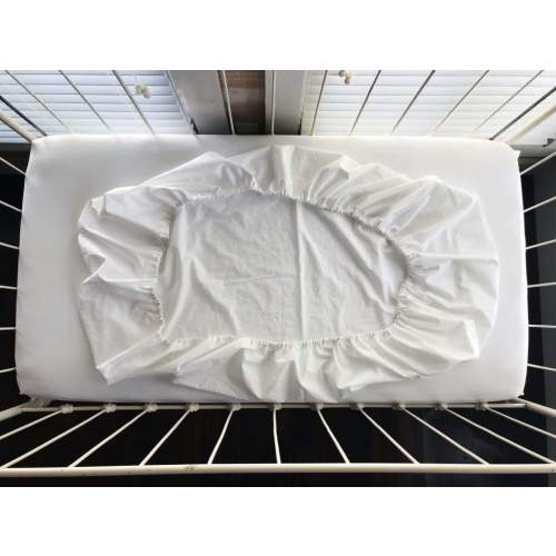 White Fitted Crib Sheet | High Cotton Textile