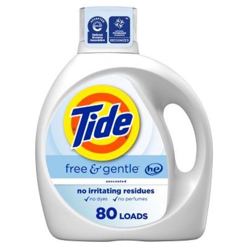 Tide Free & Gentle He Compatible Liquid Laundry Detergent Soap - 105 Fl Oz