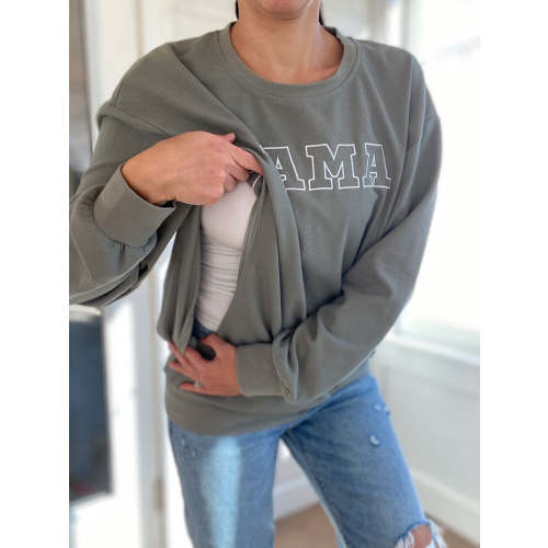 Waffle Knit Mama Crewneck