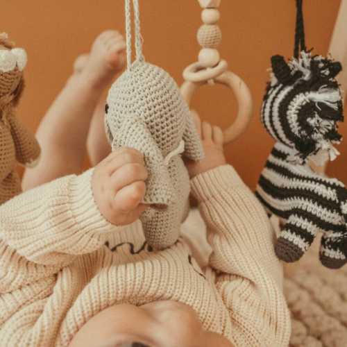 Handmade Crochet Toys for Baby Gym | Safari Sensory Development – Jabaloo