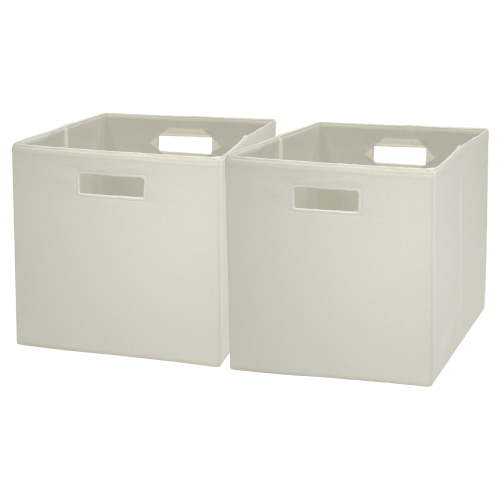 Better Homes & Gardens Fabric Cube Storage Bins (12.75" x 12.75"), Ivory, 2 Pack