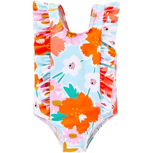 Newborn Baby Girl Ruffle Swimsuit Infant Toddler One Piece Floral Bikini Beach Bathing Swimwear Set
