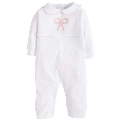 Crochet Playsuit - Pink Bow