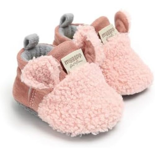 Baby Boys Girls Cotton Booties Non Skid Soft Sock Boots Infant Slippers Newborn First Walker Crib Shoes