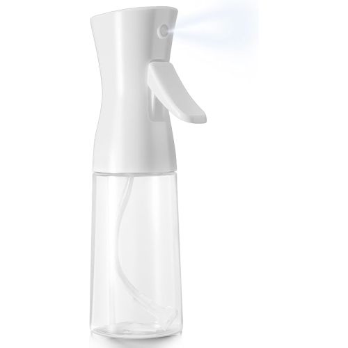 Fine Mist Spray bottles, Continuous Spray Bottle for Hair, Refillable Spray Water Bottle for Skin Care, Showering Pets, Plants, travel, Home & Cleaning 6.8 Ounce (White)