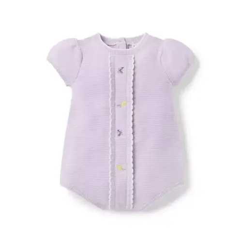Newborn Soft Lavender Baby Scalloped Romper by Janie and Jack