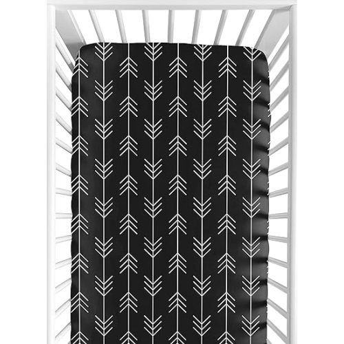 Black and White Woodland Arrow Baby or Toddler Fitted Crib Sheet for Rustic Patch Collection by Sweet Jojo Designs