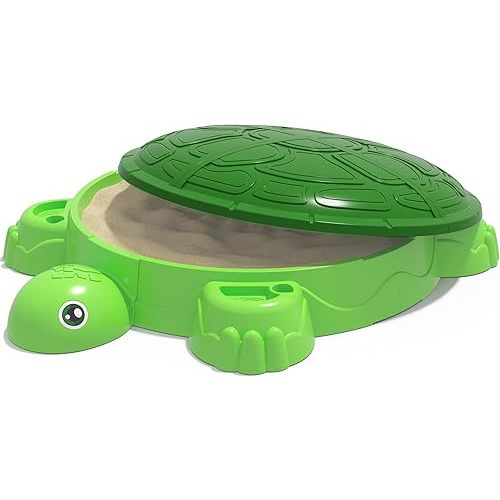 Turtle Sandbox with Lid for Toddlers 3-5, Sand Box Toys with Cover Suit for Sensory Playsand, Kids Sand Activity Sensory Playset, Summer Beach Indoor Outdoor Toy Gifts Boys Girls