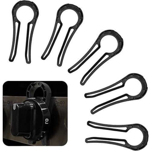 Gas Stove Knob Lock, Baby Proof Oven Knobs Covers Lock for Child Safety (5 Pack) Black…