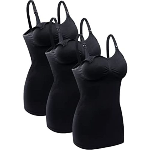 BRLIDO Womens Nursing Tank Tops Built in Bra for Breastfeeding Maternity Camisole Brasieres