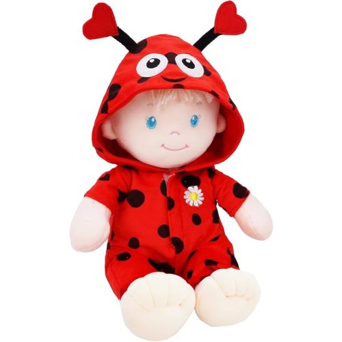 June Garden 12" Sweet Dolly Ladybug - Stuffed Ultra Soft Baby Doll for Birth and Up - Ladybug Outfit