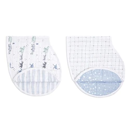 aden + anais 100% Cotton Muslin Burpy Bib – Multi-Use, Absorbent 4-Layer Burp Cloth and Full-Coverage Snap-Closure Baby Bib in One, Lap-Shoulder Drool Cloth, 22.5” X 11”, 2-Pack, Harry Potter