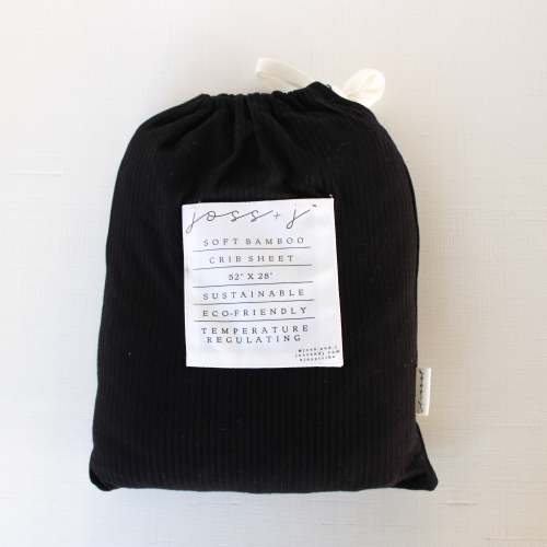 basic black bamboo crib sheet