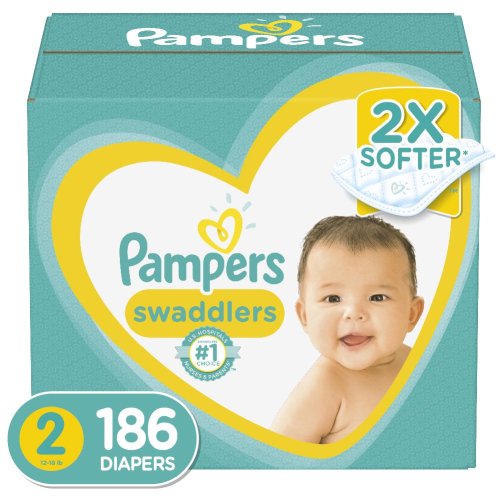 Pampers Swaddlers Soft and Absorbent Diapers, Size 2, 186 Ct