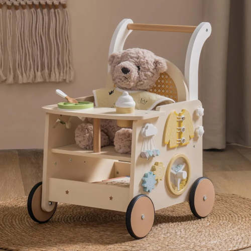 Wooden Baby Push Walker - Rattan