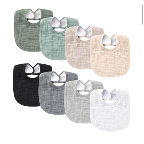 Konssy Muslin Baby Bibs 8 Pack Baby Bandana Drool Bibs Cotton for Unisex Boys and Girls, Soft Absorbent Set for Teething and Drooling
