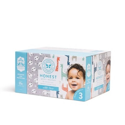 The Honest Company Disposable Diapers Super Club Box Pandas & Giraffes - Size 3 - 136ct