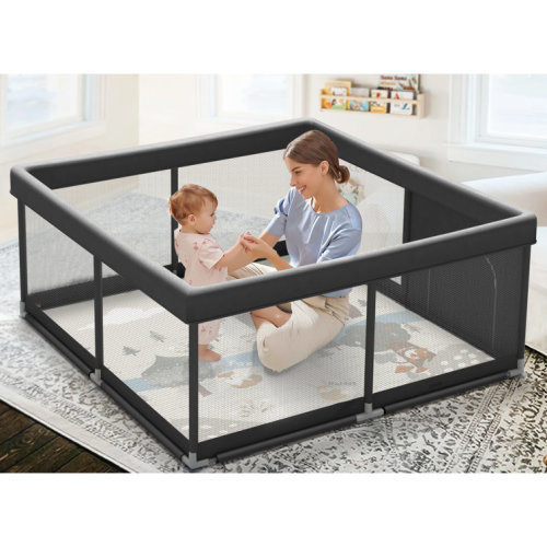 Baby Playpen with Mat, 47x47inch for Babies and Toddlers for Apartment, Play Yard for Babies