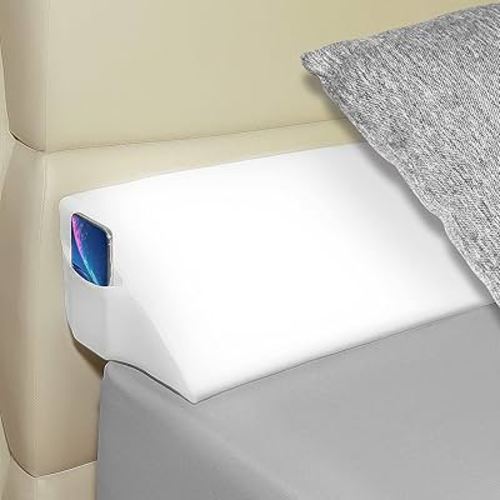 King Size(76"x10"x6") Bed Wedge Pillow Plus/Bed Gap Filler for Headboard/Triangle Bolster Pillow/Fill The Gap(0-8") Between Your Headboard and Mattress/Wall(White)