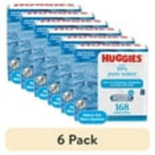 (6 pack) Huggies 99% Pure Water Unscented Wipes, 3 Flip-Top Packs, 168 Total Ct