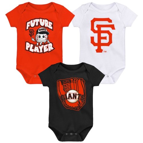 Infant San Francisco Giants Orange/Black/White Minor League Player Three-Pack Bodysuit Set