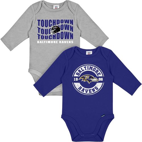 Gerber Ravens 2-pack Long Sleeve Bodysuit, 3-6 months