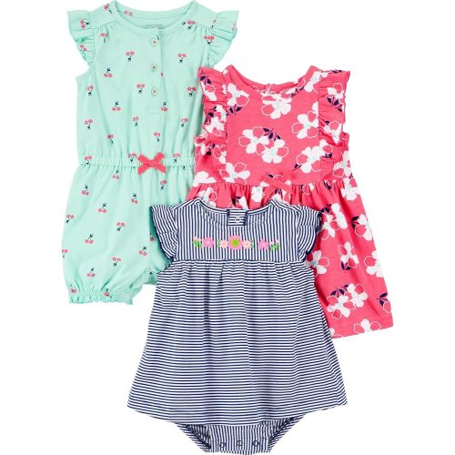 Simple Joys by Carter's baby-girls 3-pack Romper, Sunsuit and Dress