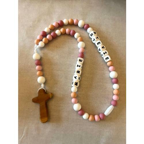 Custom Baby Rosary | Chewy Rosary for Babies | Catholic Baptism Gift | Catholic Easter Basket Gift | Christian Gift for Godchild