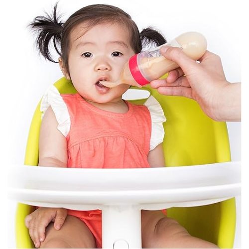 Nuby Garden Fresh Silicone Squeeze Feeder with Spoon and Hygienic Cover, Colors May Vary