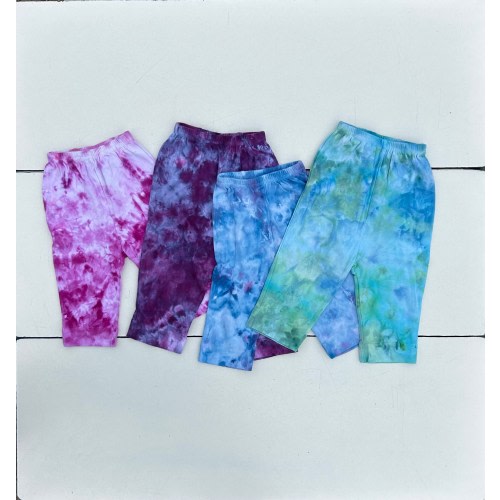 Tie Dyed Baby Pants, Ice Dyed Toddler Diaper Pants, Unisex, Hand Dyed Clothes, Colorful Boho Hippie Bottoms, Baby Shower Gift, Birthday Gift