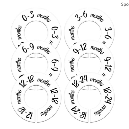 Pro Goleem Baby Closet Dividers Unisex Baby Closet Organizer for Nursery Baby Clothes Size Age Dividers Fits 1.5" Rod 6 PCS