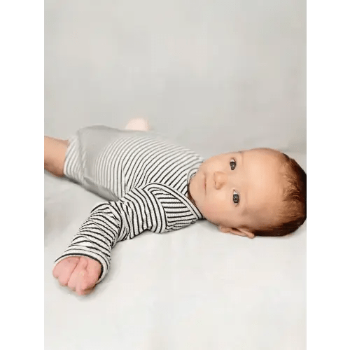 Black Stripe / Organic Ribbed Long Sleeve Bodysuit – SpearmintLOVE