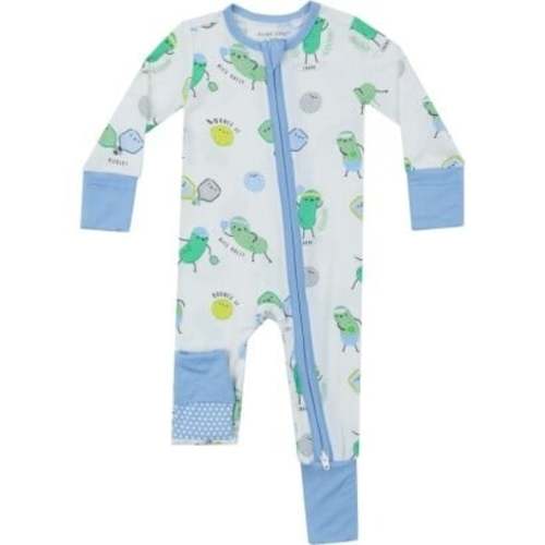 Pickleball 2 Way Zipper Romper, Blue - Angel Dear Rompers | Maisonette