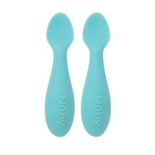 Nuby Silicone Mini Spoons - Aqua - 2pk