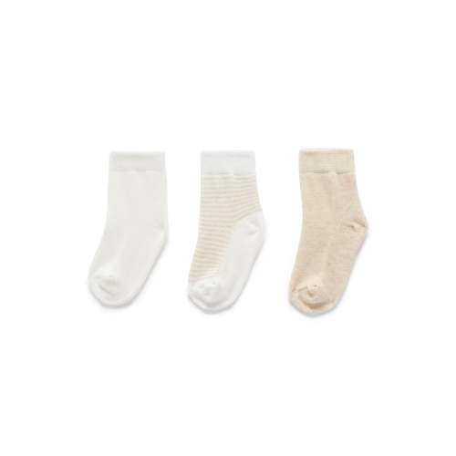 Beige 3 Pack Socks - Purebaby