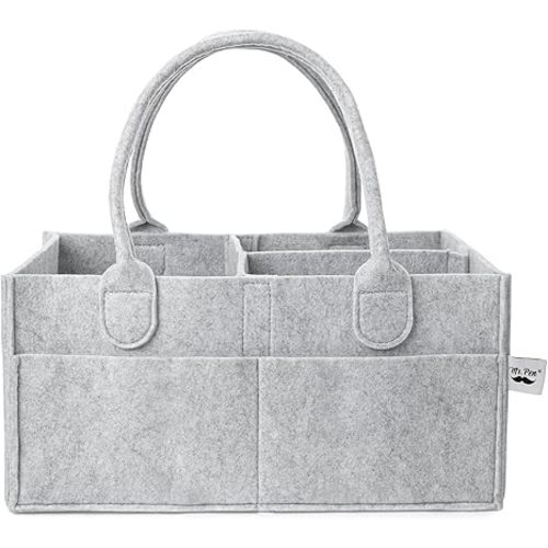 Mr. Pen- Baby Diaper Caddy Organizer, Gray, Medium, Nursery Storage Bin and Car Organizer for Diapers and Baby Wipes