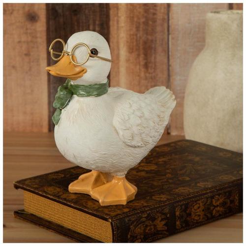 Duck Wearing Glasses Figurine