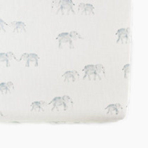 Pehr Brushed Organic Cotton Crib Sheet - Follow Me Elephant