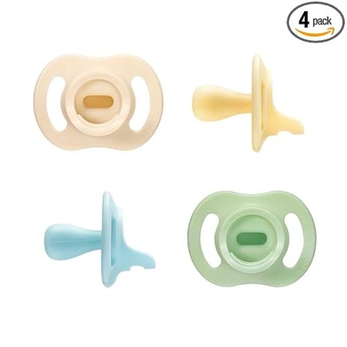 Tommee Tippee Ultra-Light StayPut Pacifier, One-Piece Silicone Design, 0-6m, 4 Pack