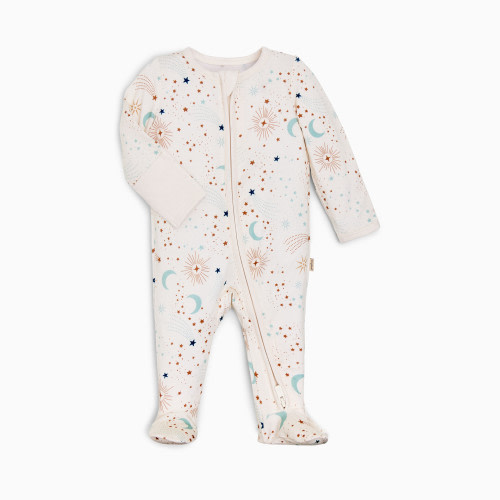 Tiny Kind Bamboo Viscose Printed Zipper Footie - Celestial Print, 3-6 M