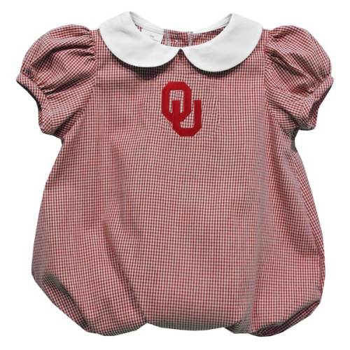 Girls Infant Vive La Fete Crimson Oklahoma Sooners Puffy Bubble Dress